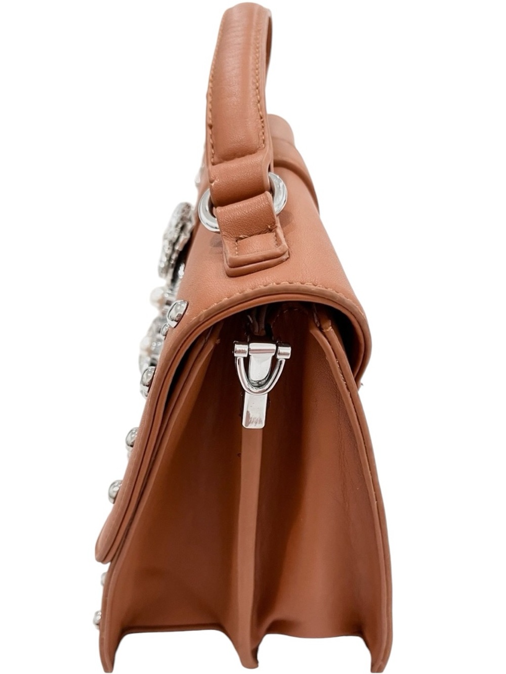 Western Brown Shoulder Bag Rhinestone Buckle Removable Strap New - Picture 8 of 9